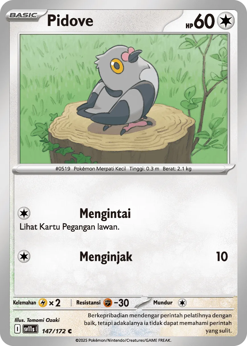 Pidove 147 — Black And White (Indonesian Pokémon TCG card)