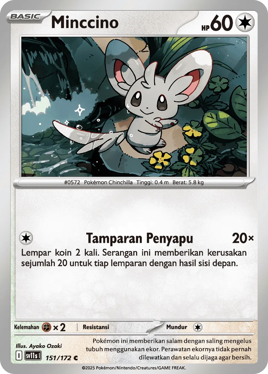 Minccino 151 — Black And White (Indonesian Pokémon TCG card)