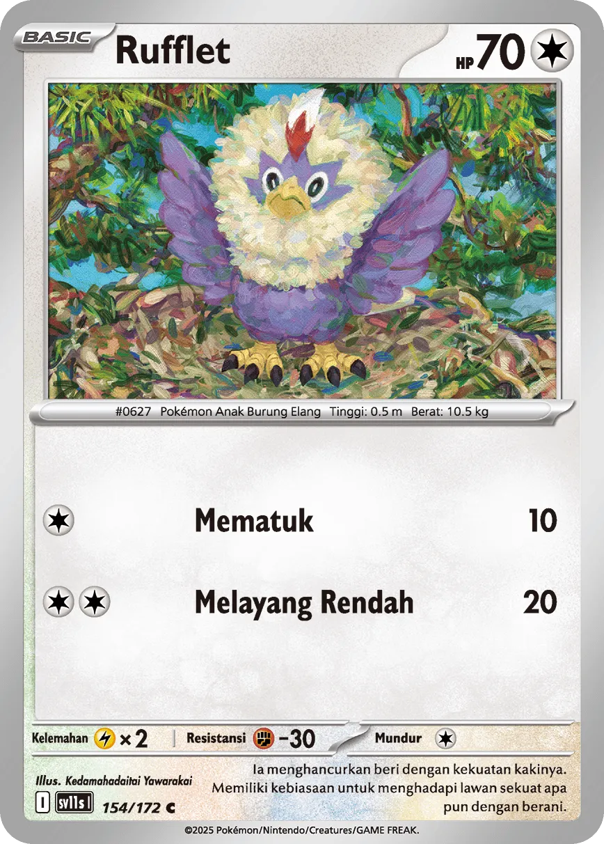 Rufflet 154 — Black And White (Indonesian Pokémon TCG card)