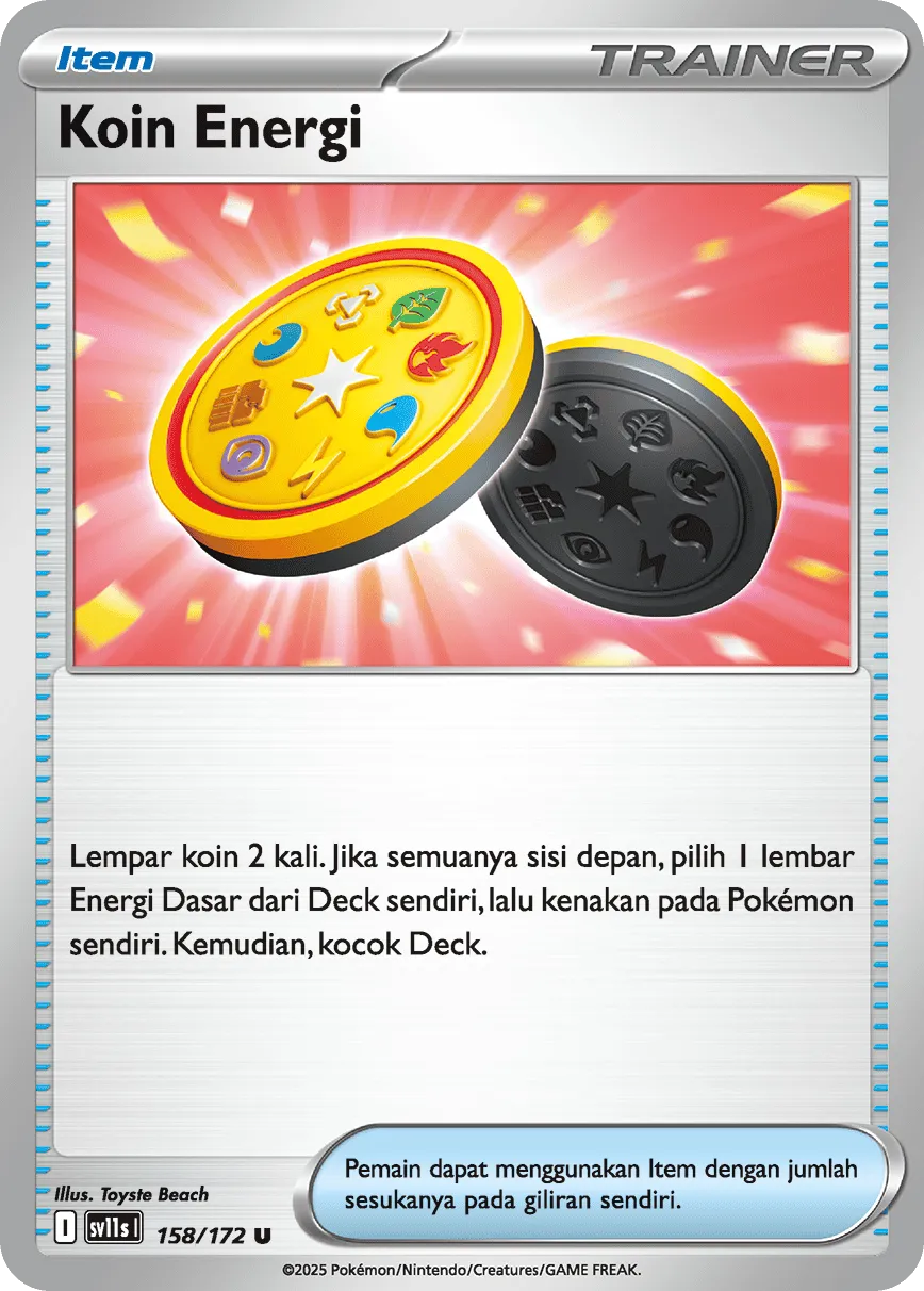 Energy Coin 158 — Black And White (Indonesian Pokémon TCG card)