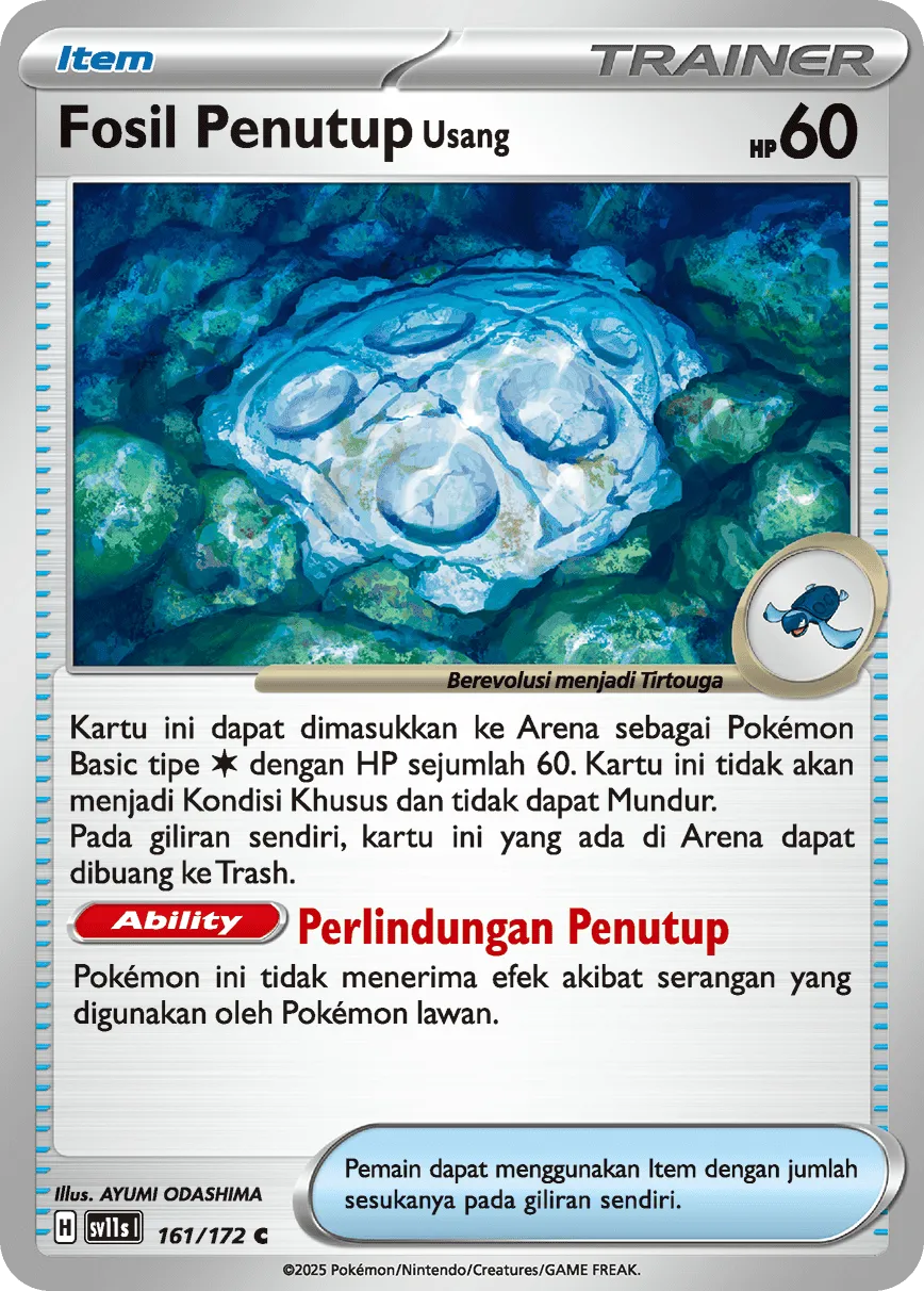 Antique Cover Fossil 161 — Black And White (Indonesian Pokémon TCG card)