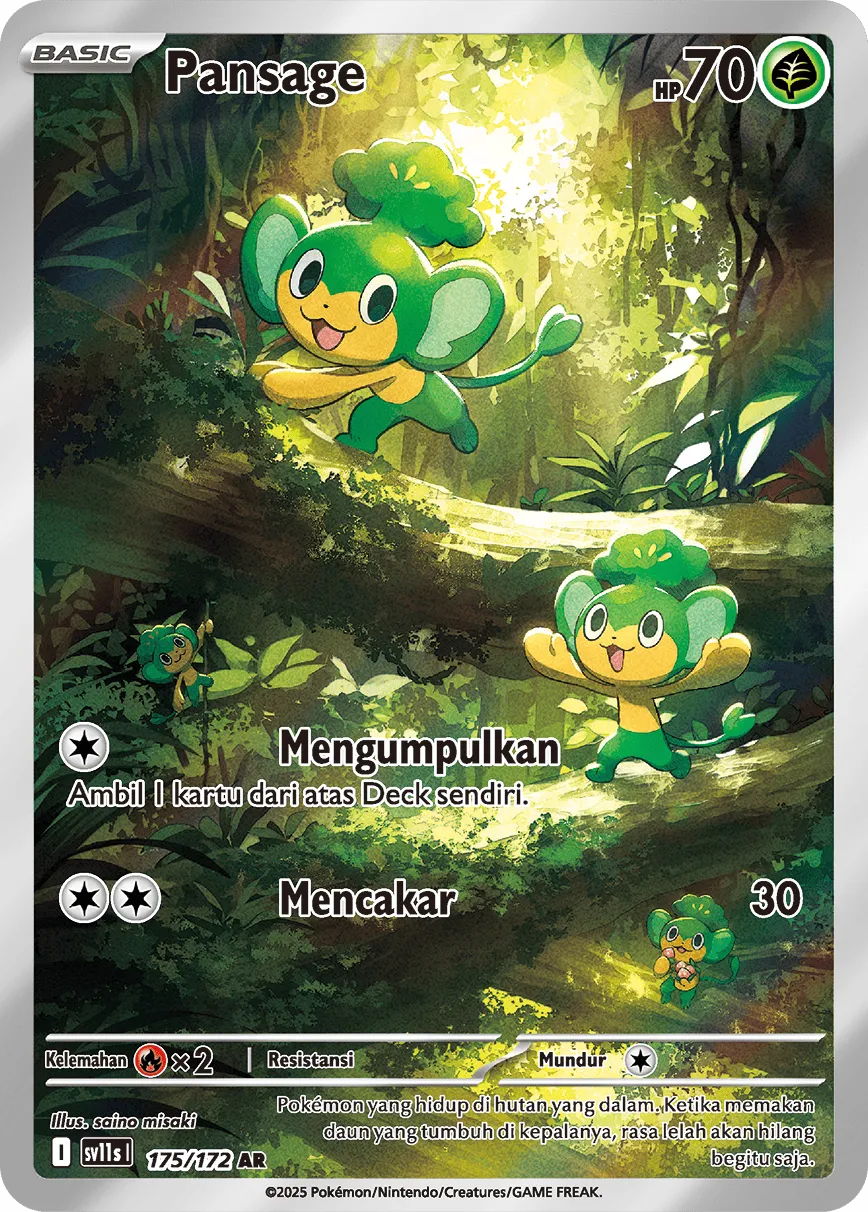 Pansage 175 — Black And White (Indonesian Pokémon TCG card)