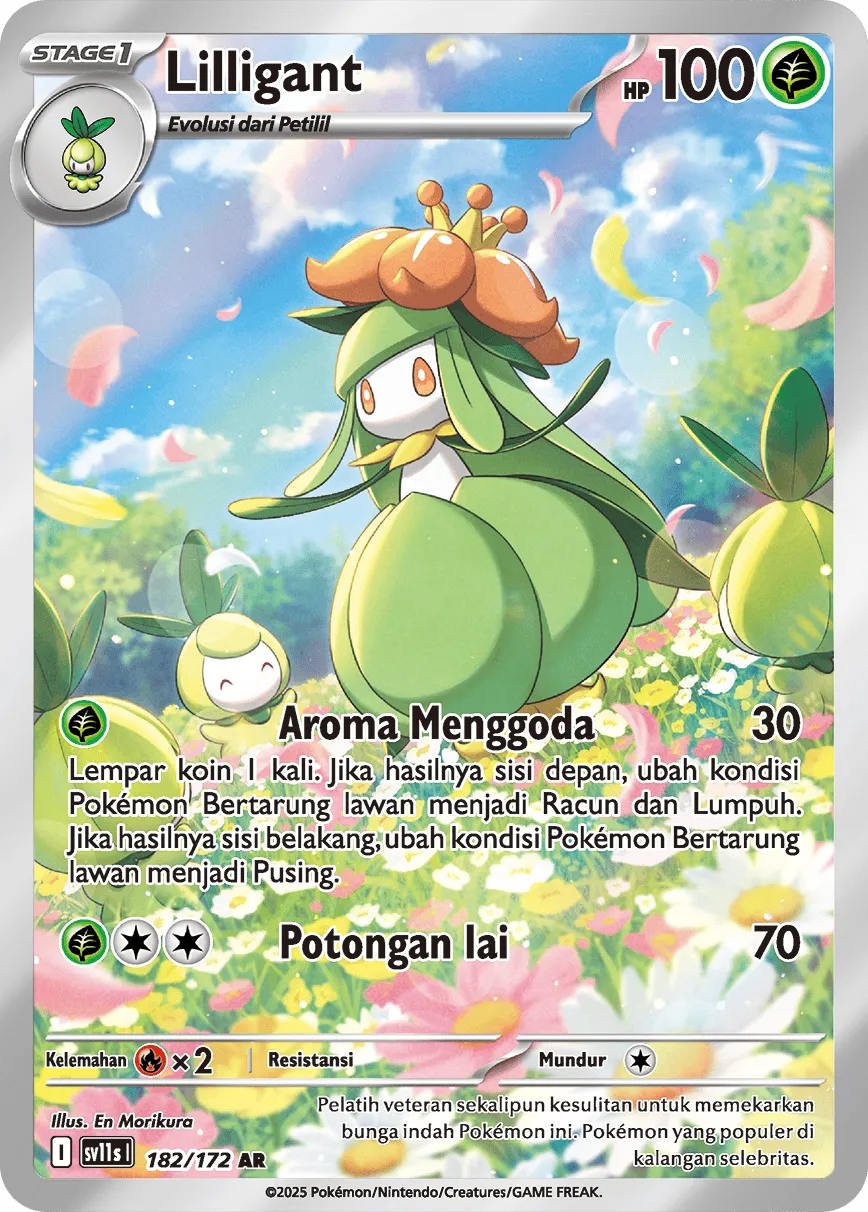 Lilligant 182 — Black And White (Indonesian Pokémon TCG card)