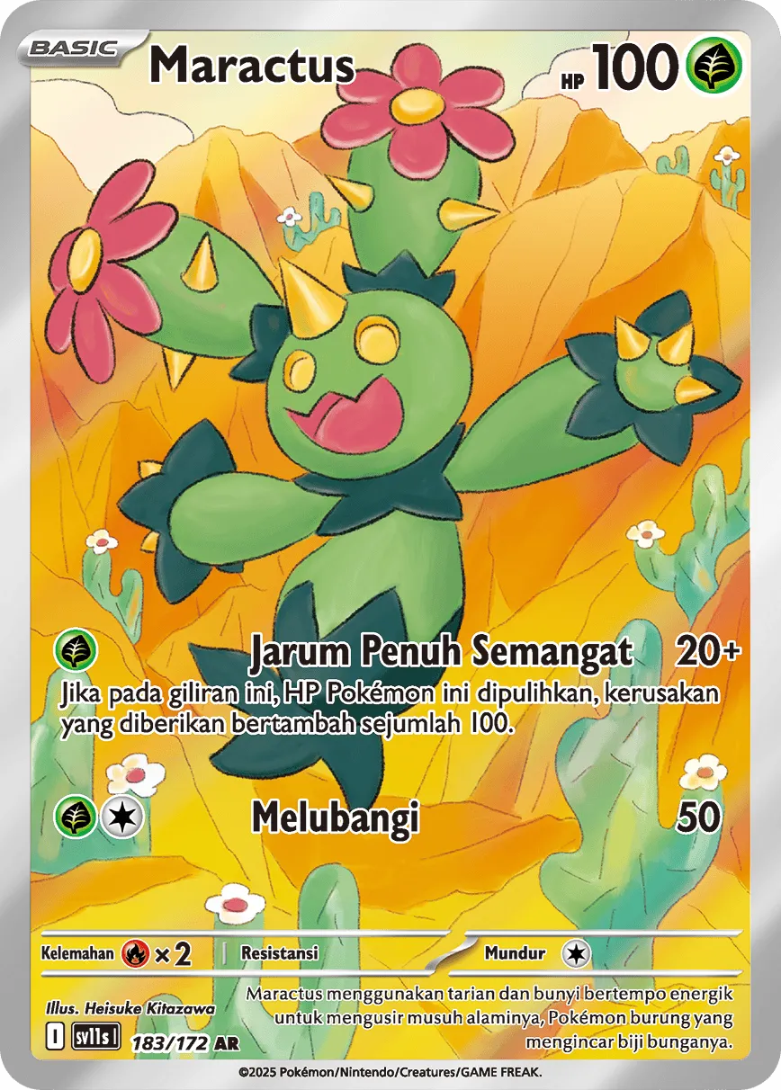 Maractus 183 — Black And White (Indonesian Pokémon TCG card)