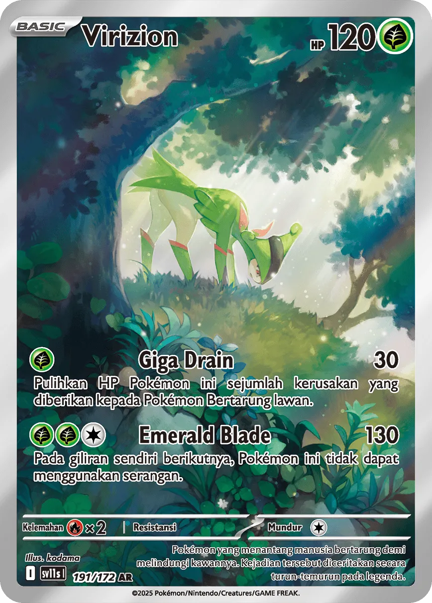 Virizion 191 — Black And White (Indonesian Pokémon TCG card)