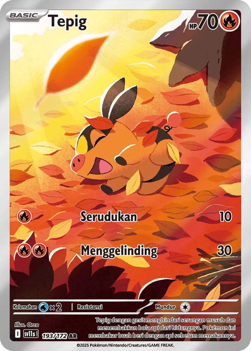 Tepig 193 — Black And White (Indonesian Pokémon TCG card)