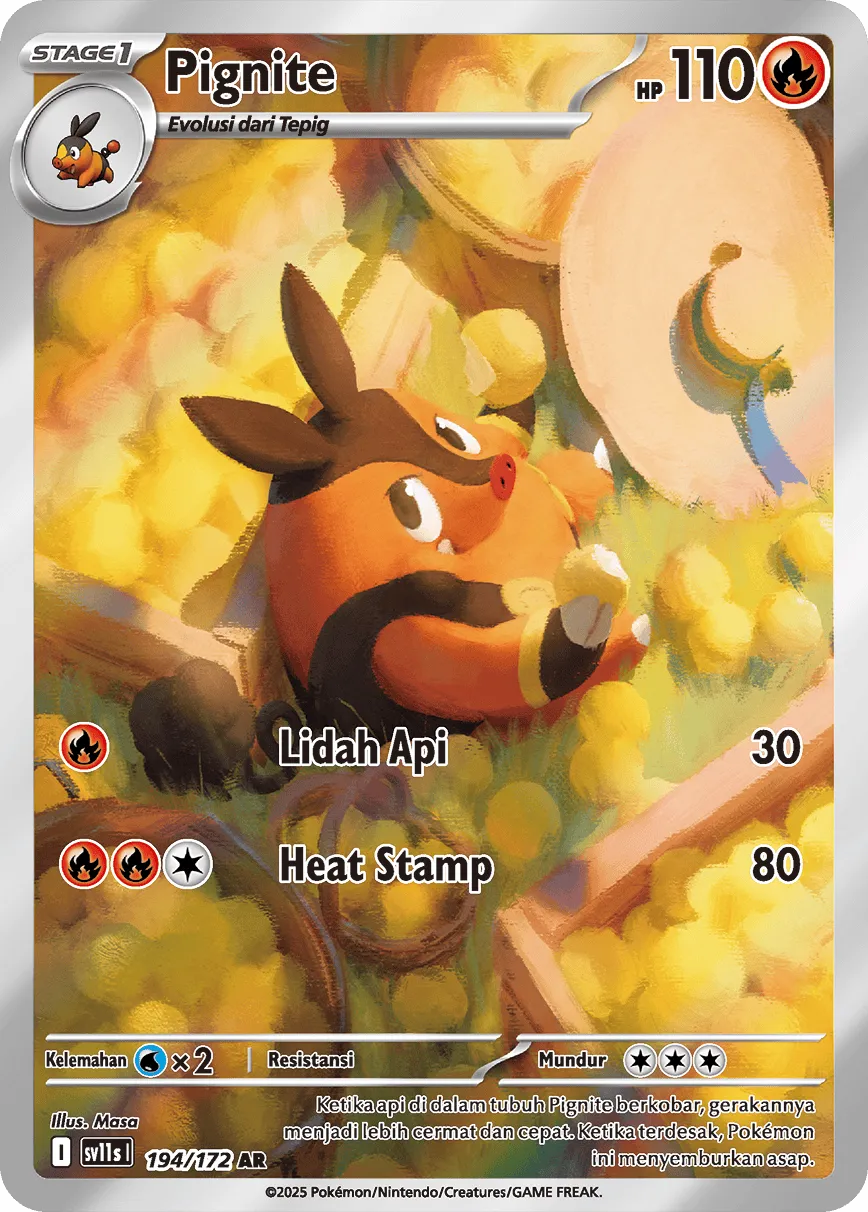 Pignite 194 — Black And White (Indonesian Pokémon TCG card)