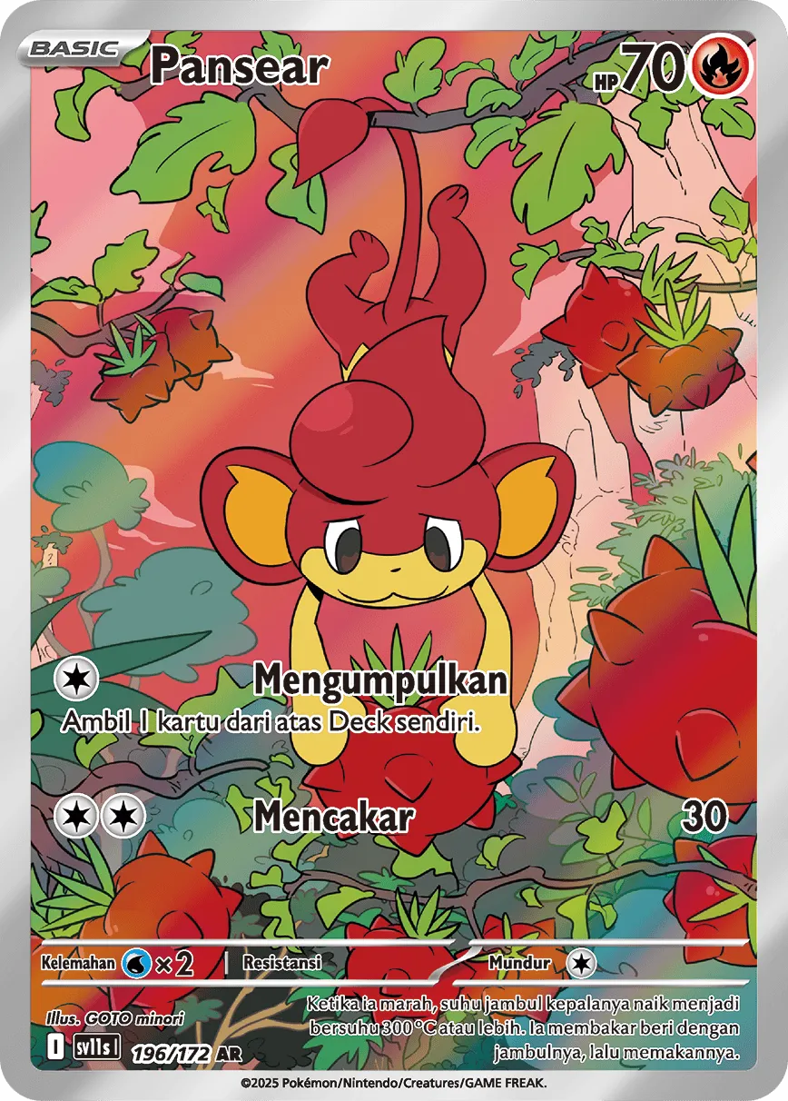 Pansear 196 — Black And White (Indonesian Pokémon TCG card)