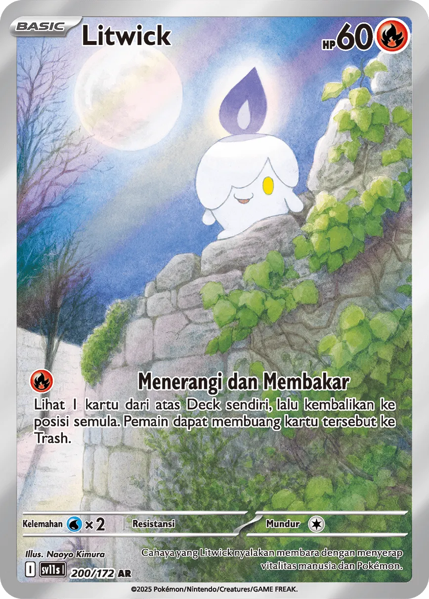 Litwick 200 — Black And White (Indonesian Pokémon TCG card)