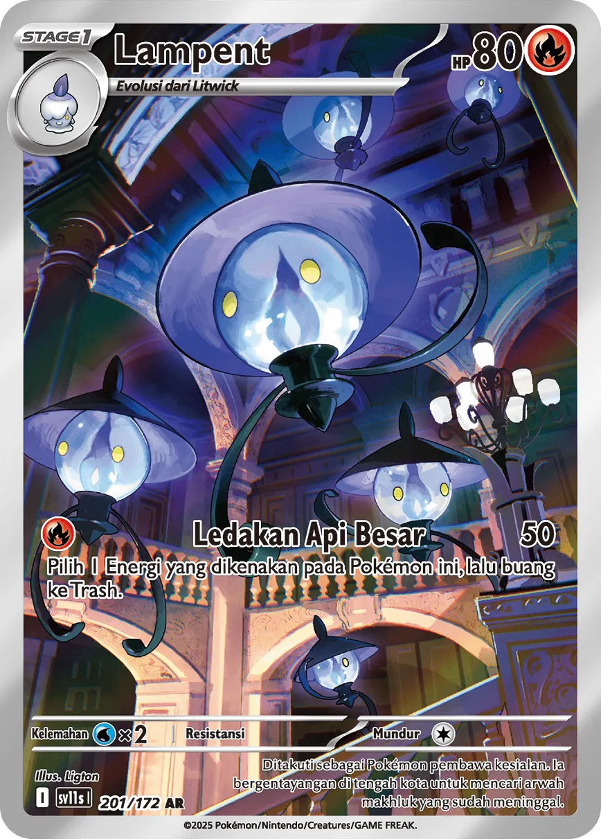 Lampent 201 — Black And White (Indonesian Pokémon TCG card)