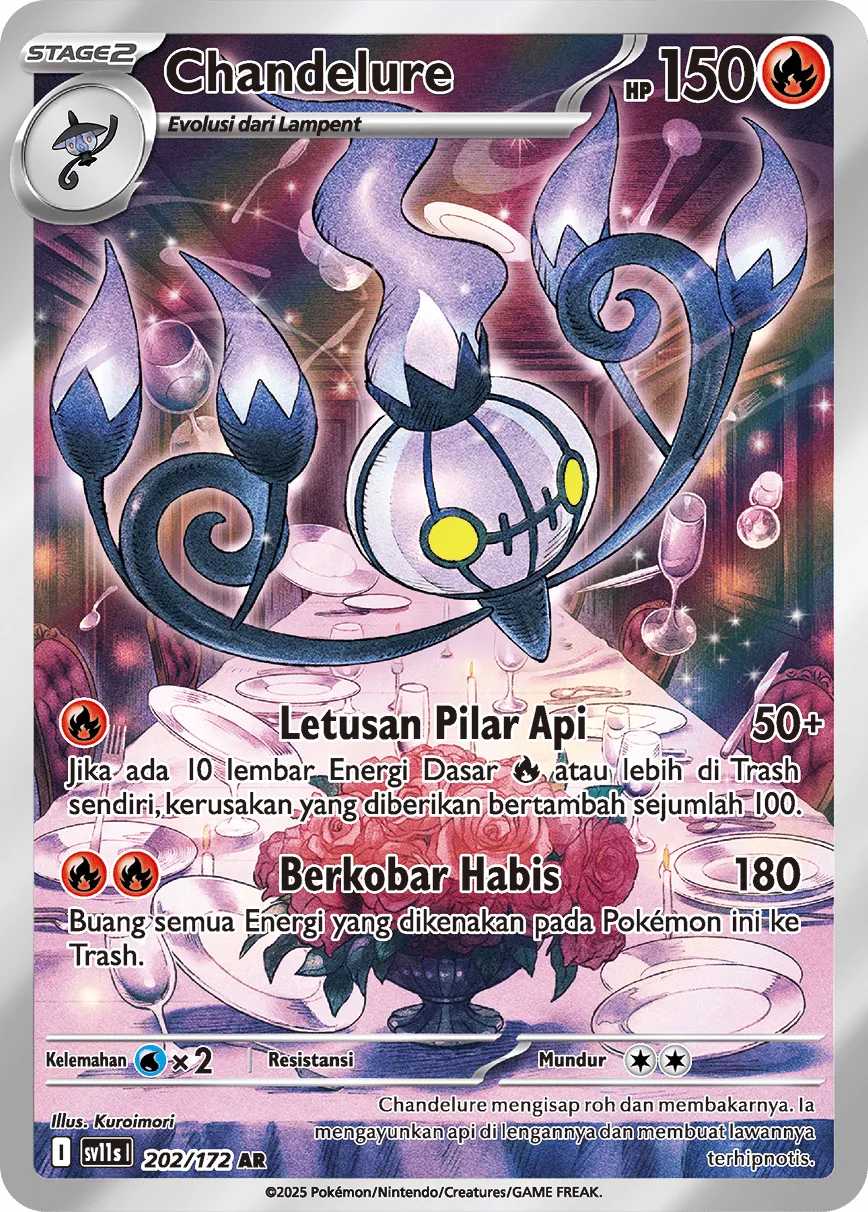 Chandelure 202 — Black And White (Indonesian Pokémon TCG card)