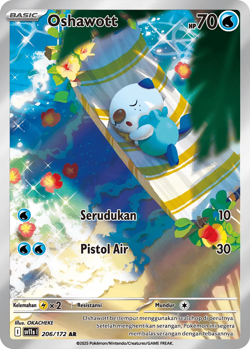 Oshawott 206 — Black And White (Indonesian Pokémon TCG card)
