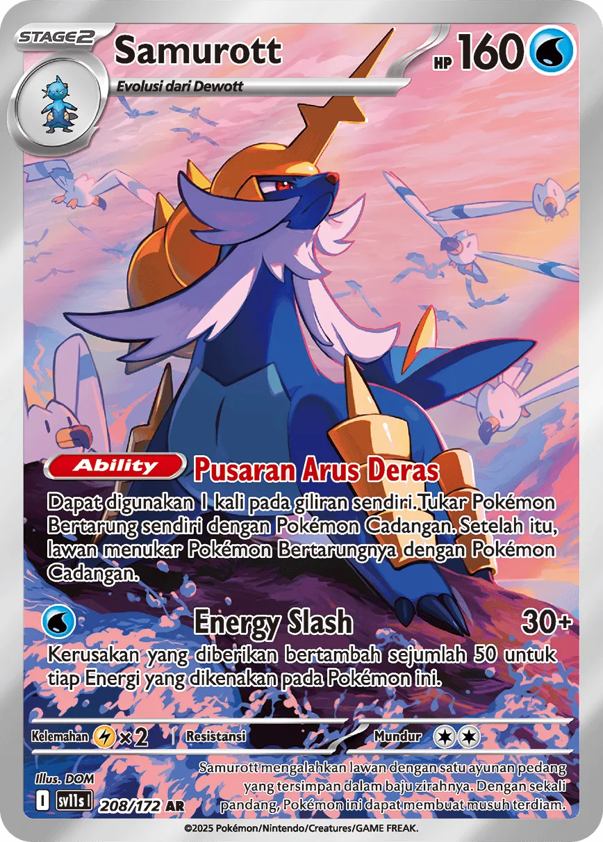 Samurott 208 — Black And White (Indonesian Pokémon TCG card)