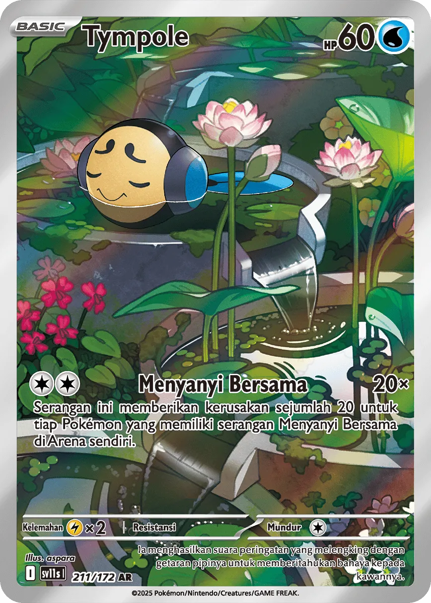 Tympole 211 — Black And White (Indonesian Pokémon TCG card)