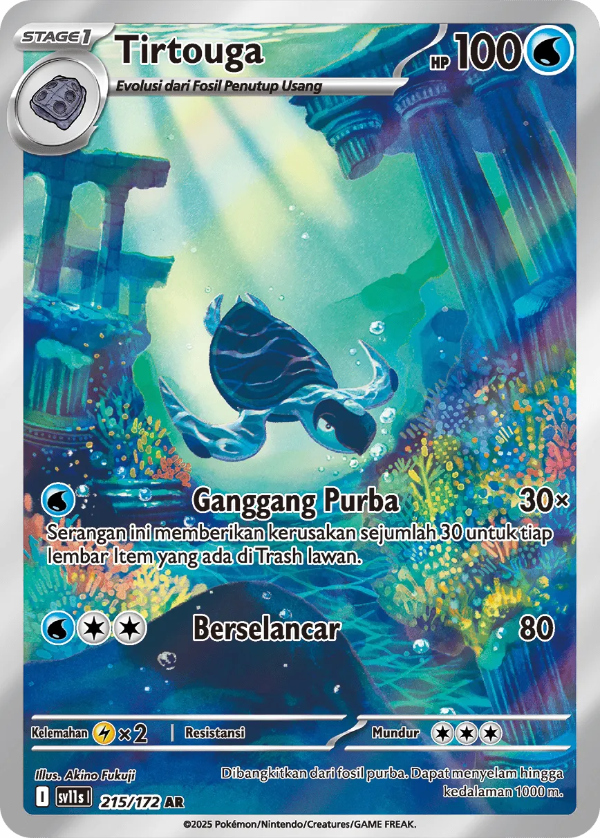 Tirtouga 215 — Black And White (Indonesian Pokémon TCG card)