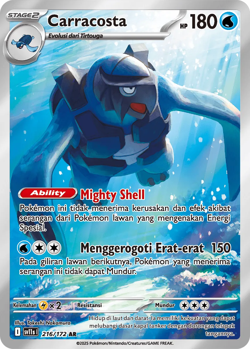 Carracosta 216 — Black And White (Indonesian Pokémon TCG card)