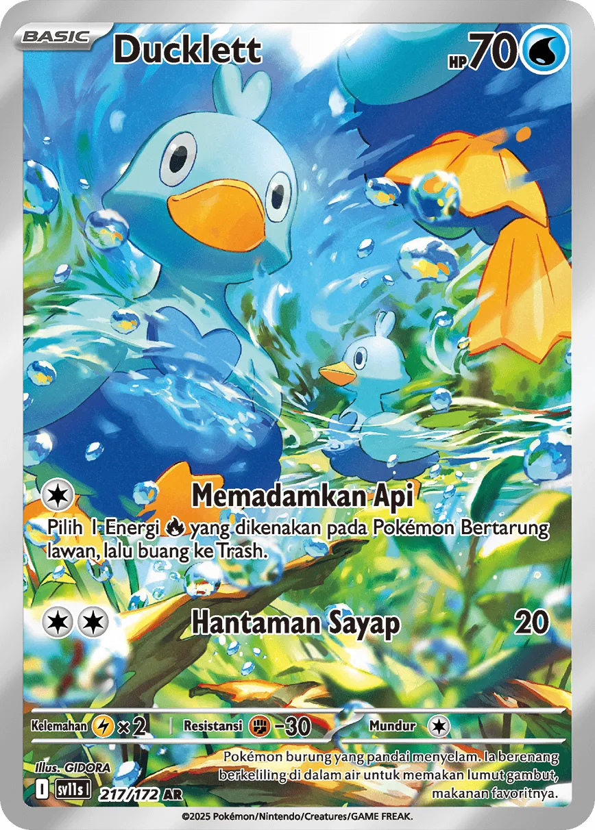 Ducklett 217 — Black And White (Indonesian Pokémon TCG card)