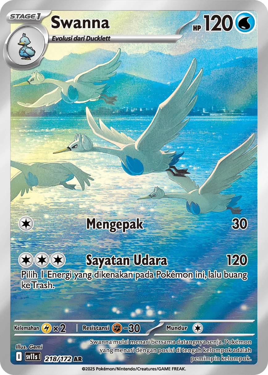 Swanna 218 — Black And White (Indonesian Pokémon TCG card)