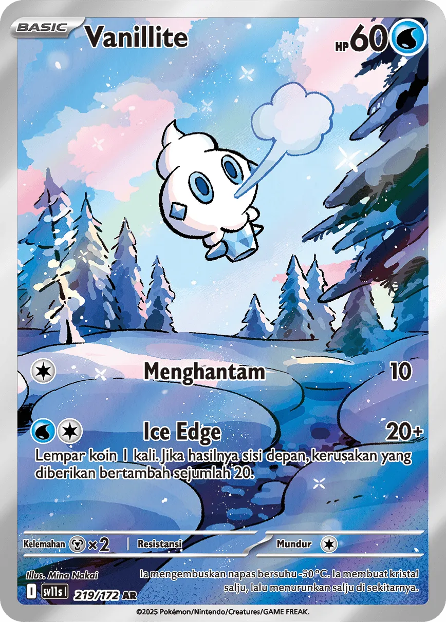 Vanillite 219 — Black And White (Indonesian Pokémon TCG card)