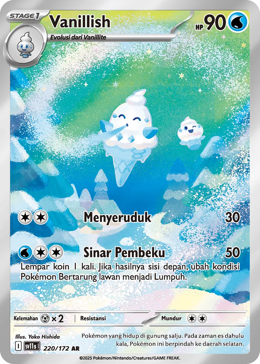 Vanillish 220 — Black And White (Indonesian Pokémon TCG card)