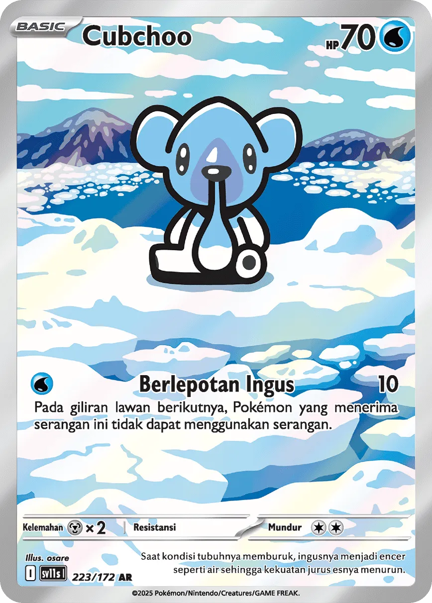 Cubchoo 223 — Black And White (Indonesian Pokémon TCG card)