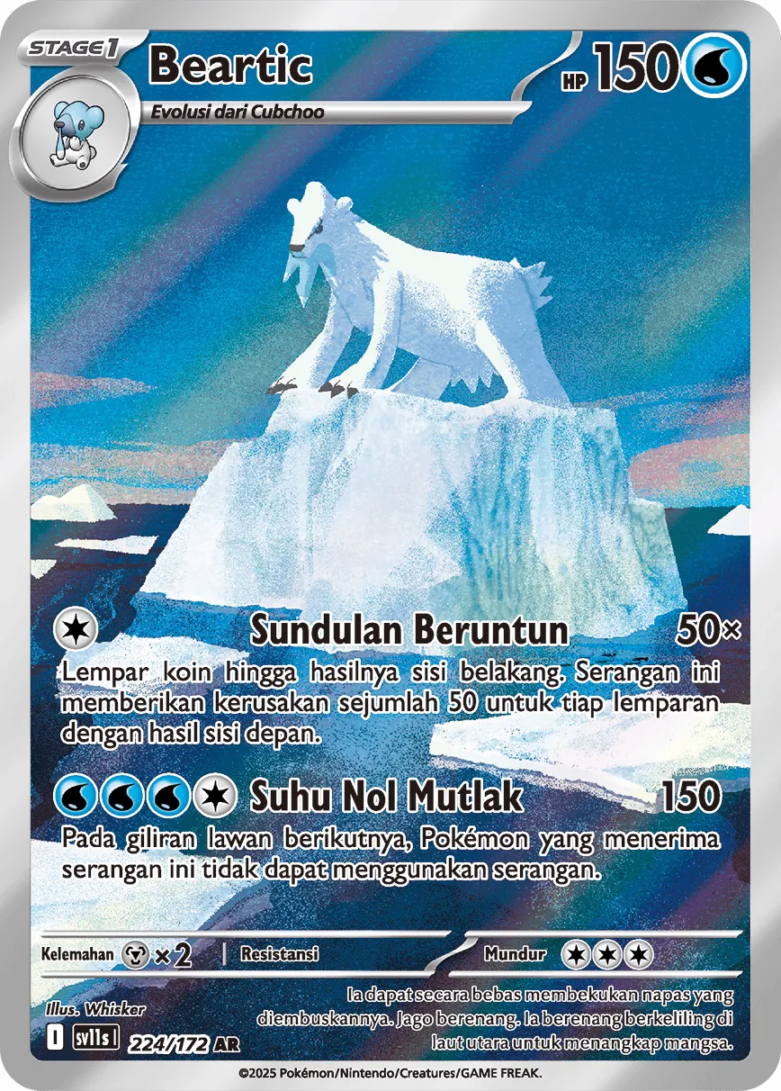 Beartic 224 — Black And White (Indonesian Pokémon TCG card)