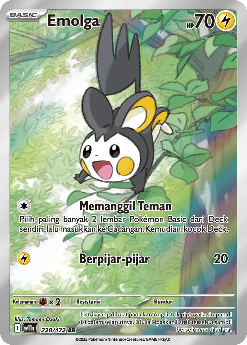 Emolga 228 — Black And White (Indonesian Pokémon TCG card)
