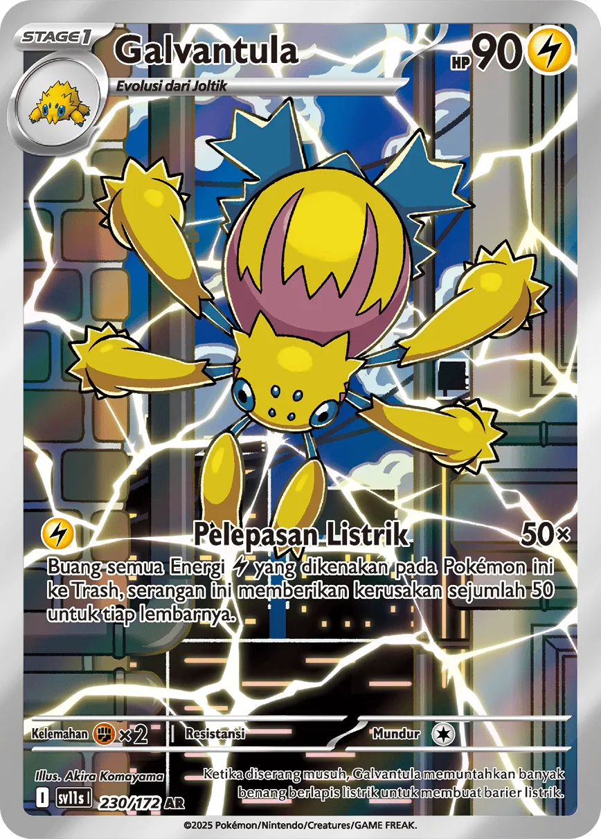 Galvantula 230 — Black And White (Indonesian Pokémon TCG card)