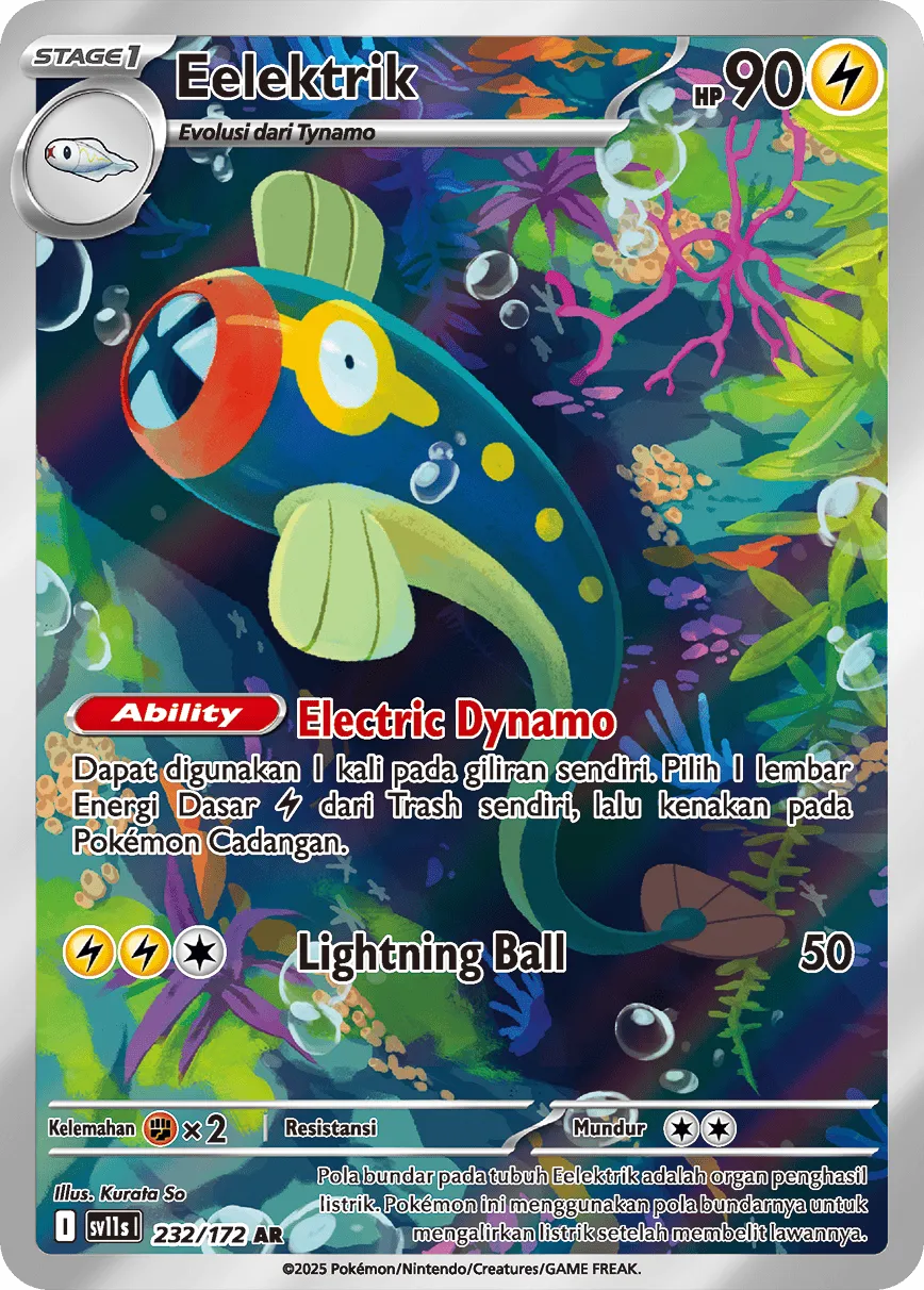 Eelektrik 232 — Black And White (Indonesian Pokémon TCG card)