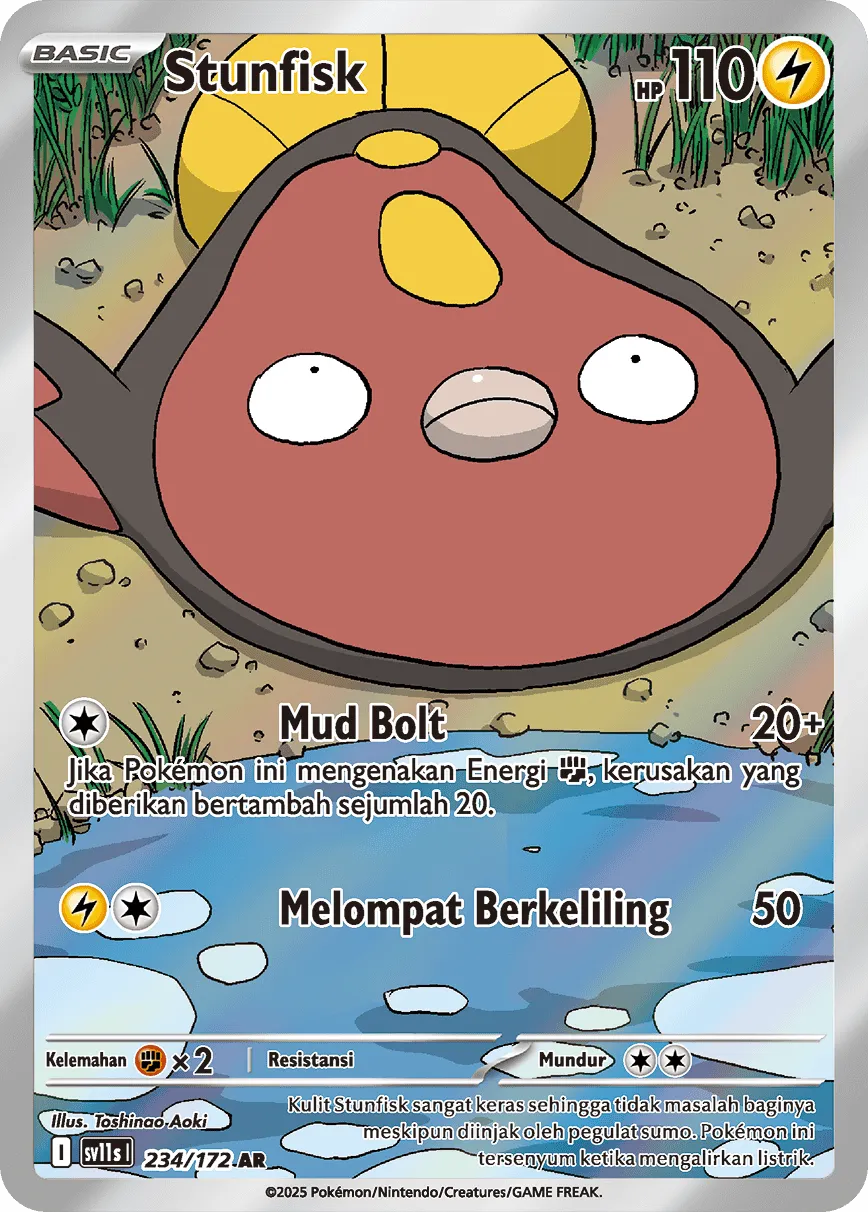 Stunfisk 234 — Black And White (Indonesian Pokémon TCG card)