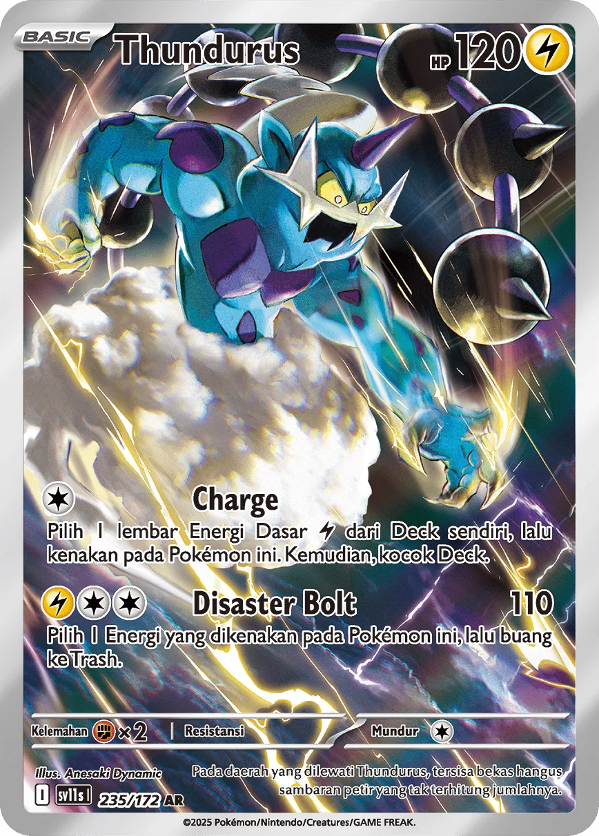 Thundurus 235 — Black And White (Indonesian Pokémon TCG card)