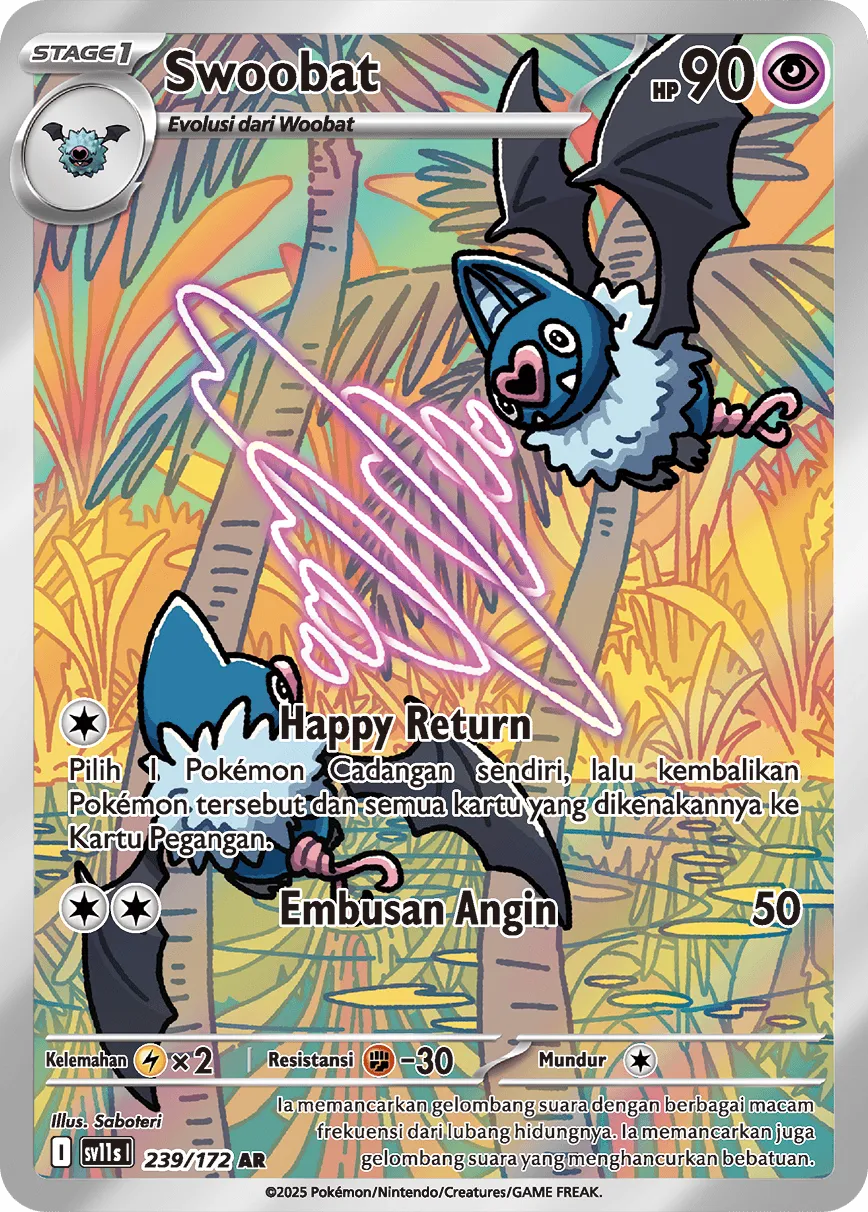 Swoobat 239 — Black And White (Indonesian Pokémon TCG card)