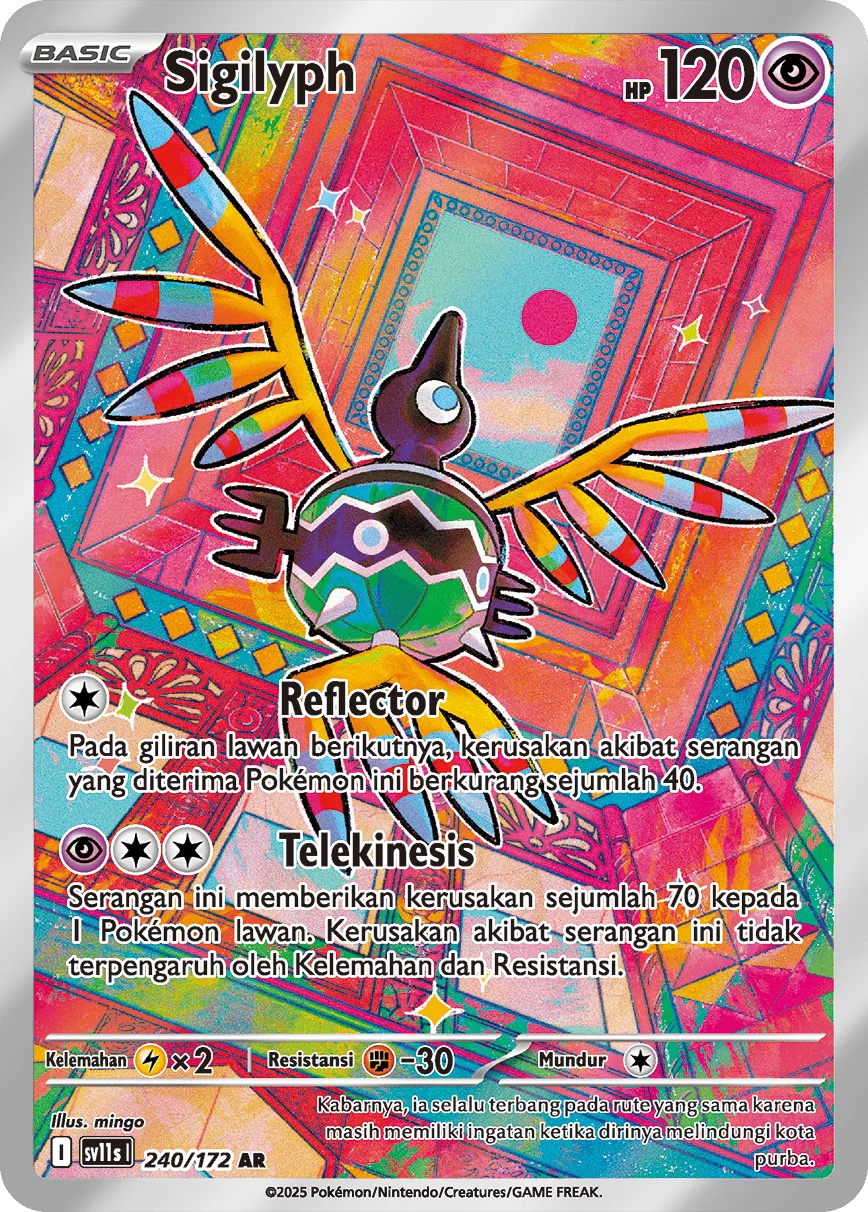 Sigilyph 240 — Black And White (Indonesian Pokémon TCG card)