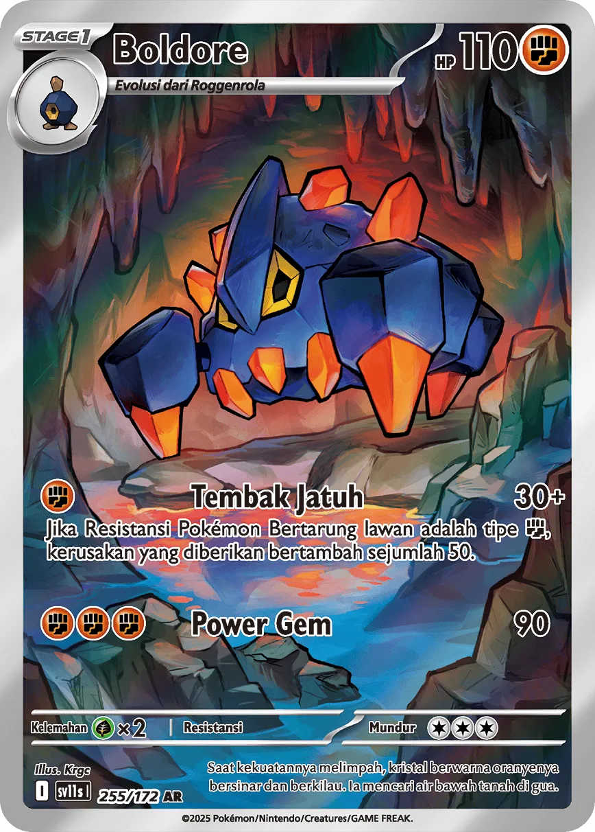 Boldore 255 — Black And White (Indonesian Pokémon TCG card)