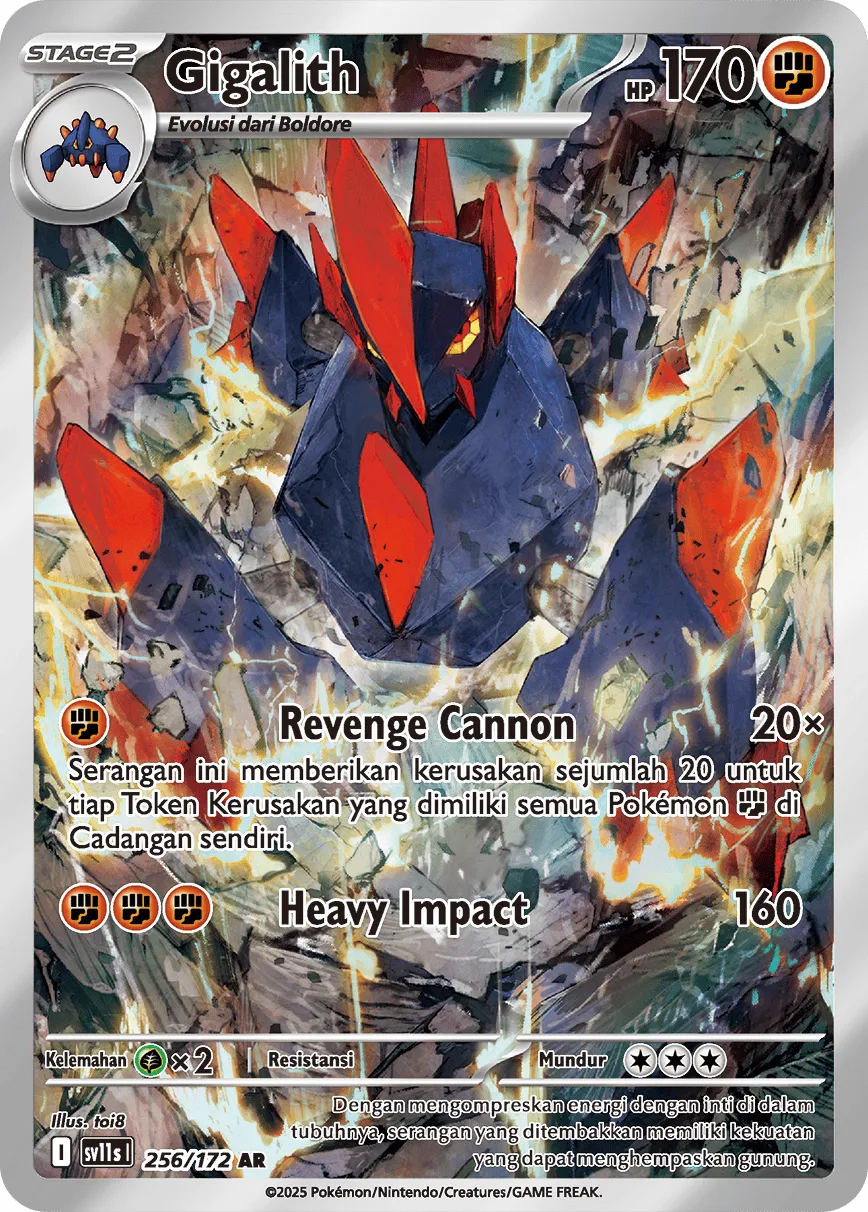 Gigalith 256 — Black And White (Indonesian Pokémon TCG card)