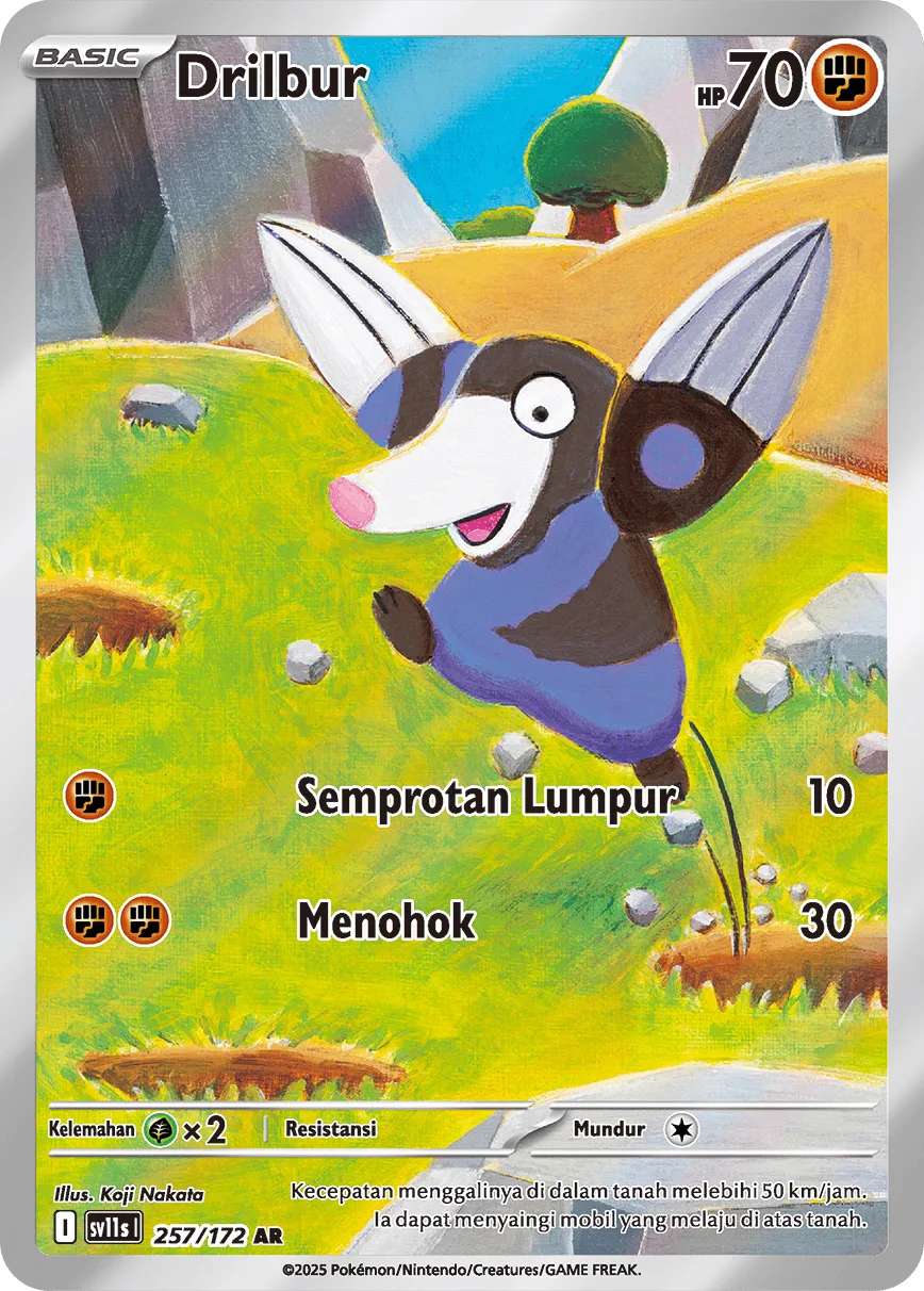 Drilbur 257 — Black And White (Indonesian Pokémon TCG card)