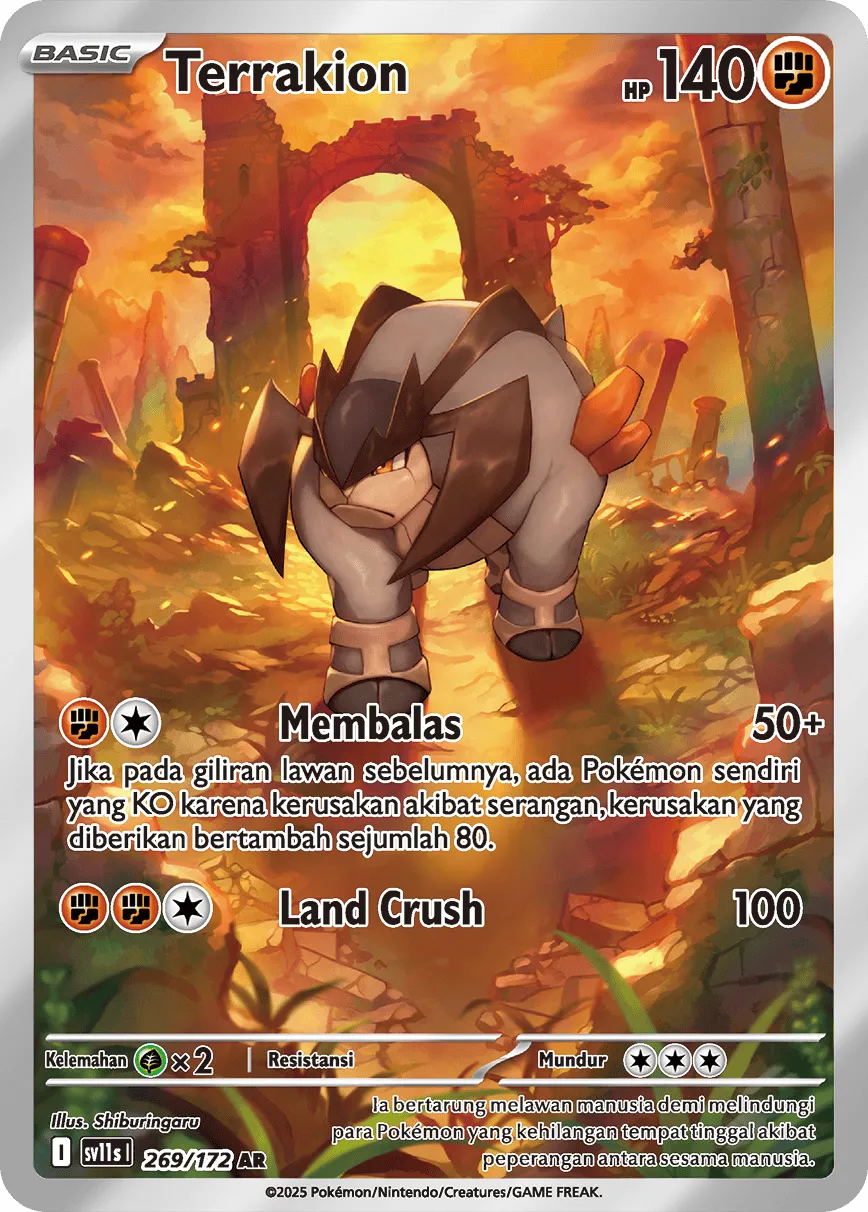 Terrakion 269 — Black And White (Indonesian Pokémon TCG card)