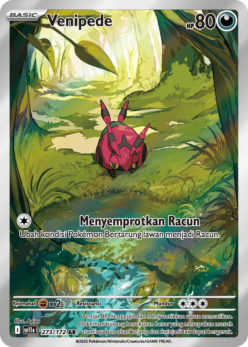 Venipede 273 — Black And White (Indonesian Pokémon TCG card)