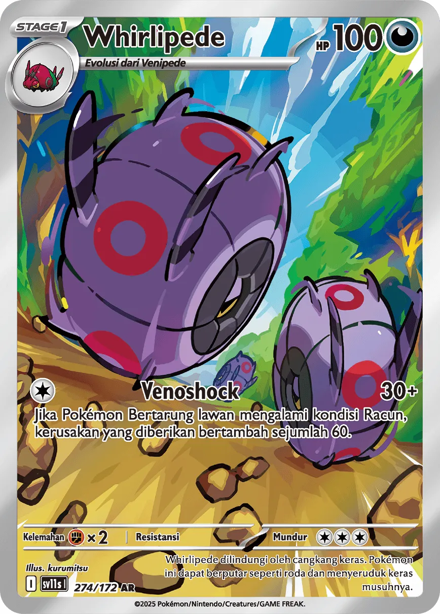 Whirlipede 274 — Black And White (Indonesian Pokémon TCG card)