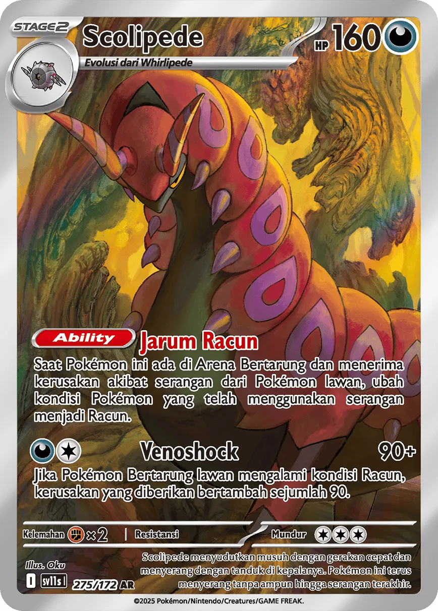 Scolipede 275 — Black And White (Indonesian Pokémon TCG card)