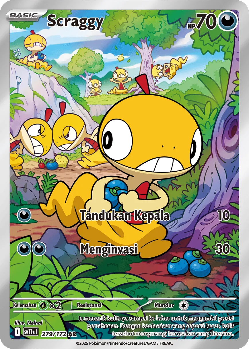 Scraggy 279 — Black And White (Indonesian Pokémon TCG card)