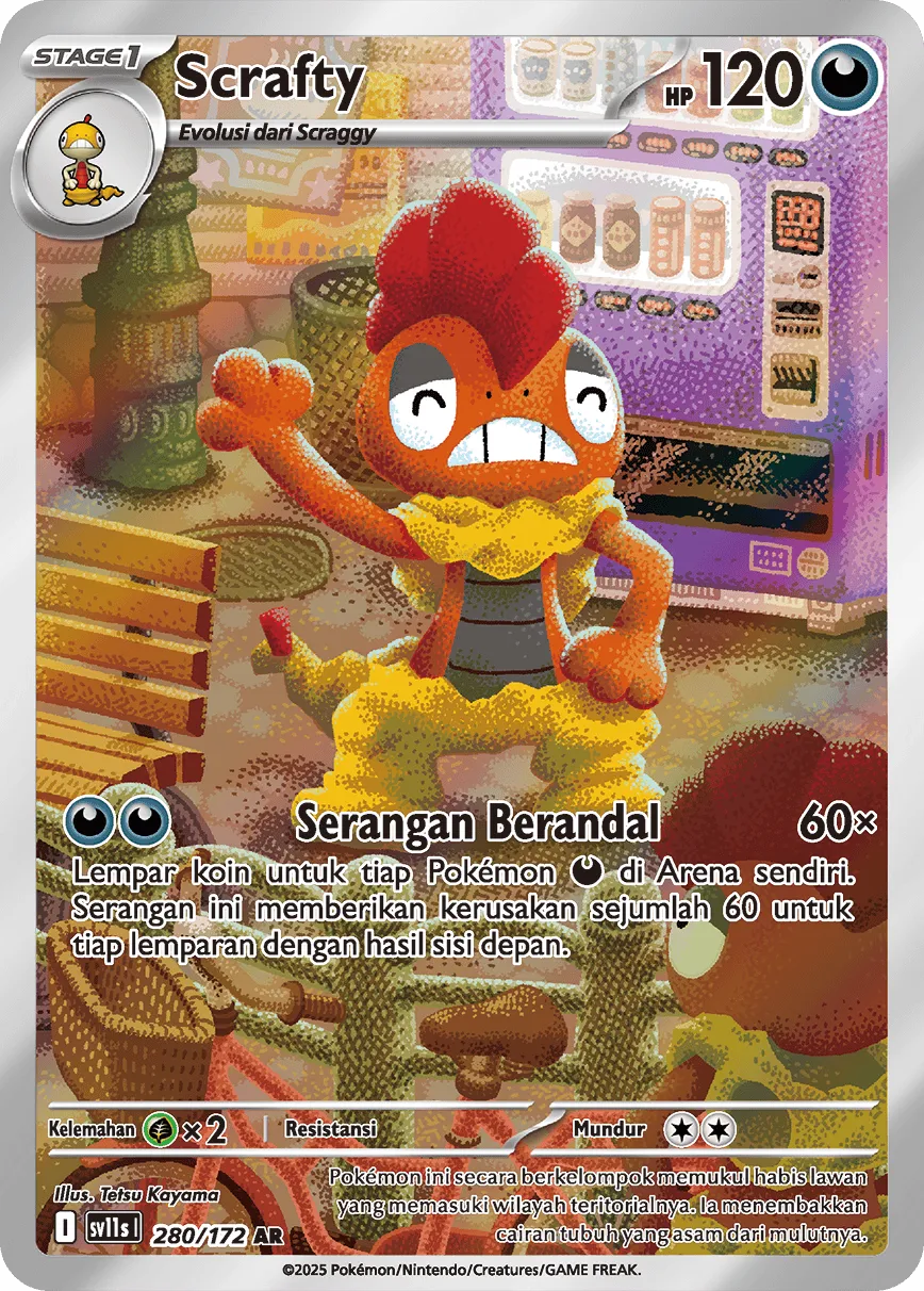Scrafty 280 — Black And White (Indonesian Pokémon TCG card)