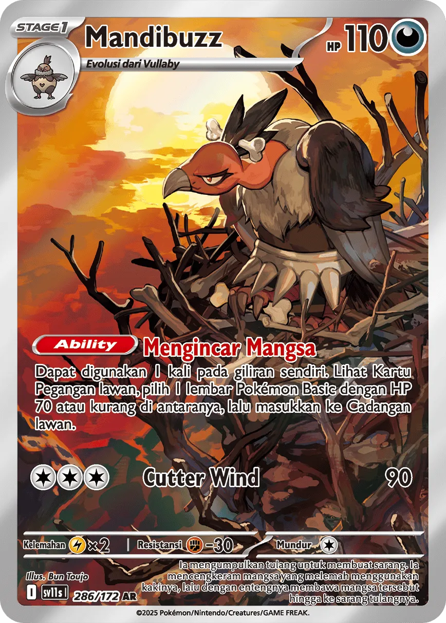 Mandibuzz 286 — Black And White (Indonesian Pokémon TCG card)
