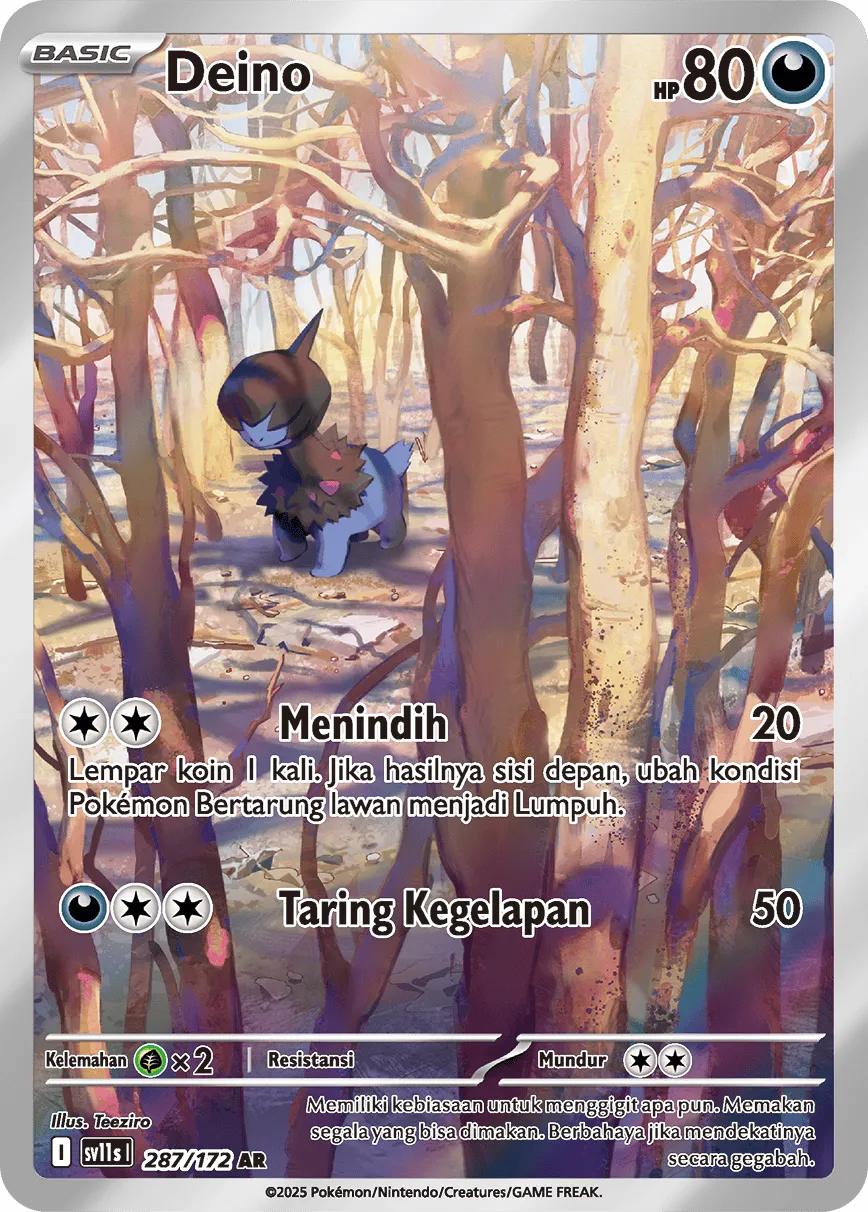 Deino 287 — Black And White (Indonesian Pokémon TCG card)
