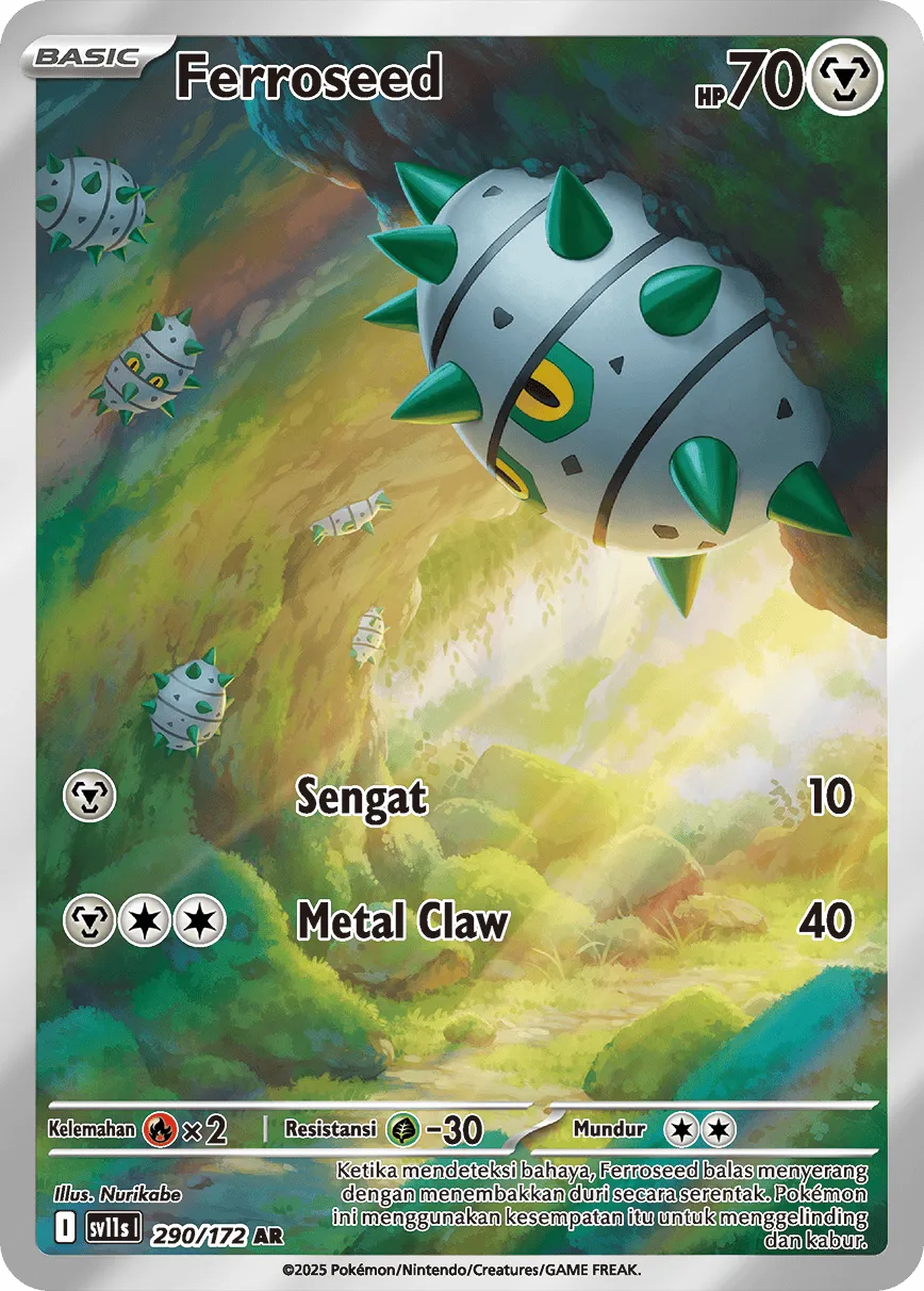 Ferroseed 290 — Black And White (Indonesian Pokémon TCG card)
