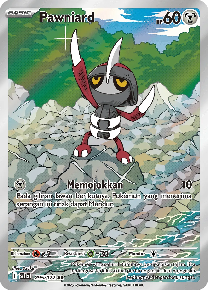 Pawniard 295 — Black And White (Indonesian Pokémon TCG card)