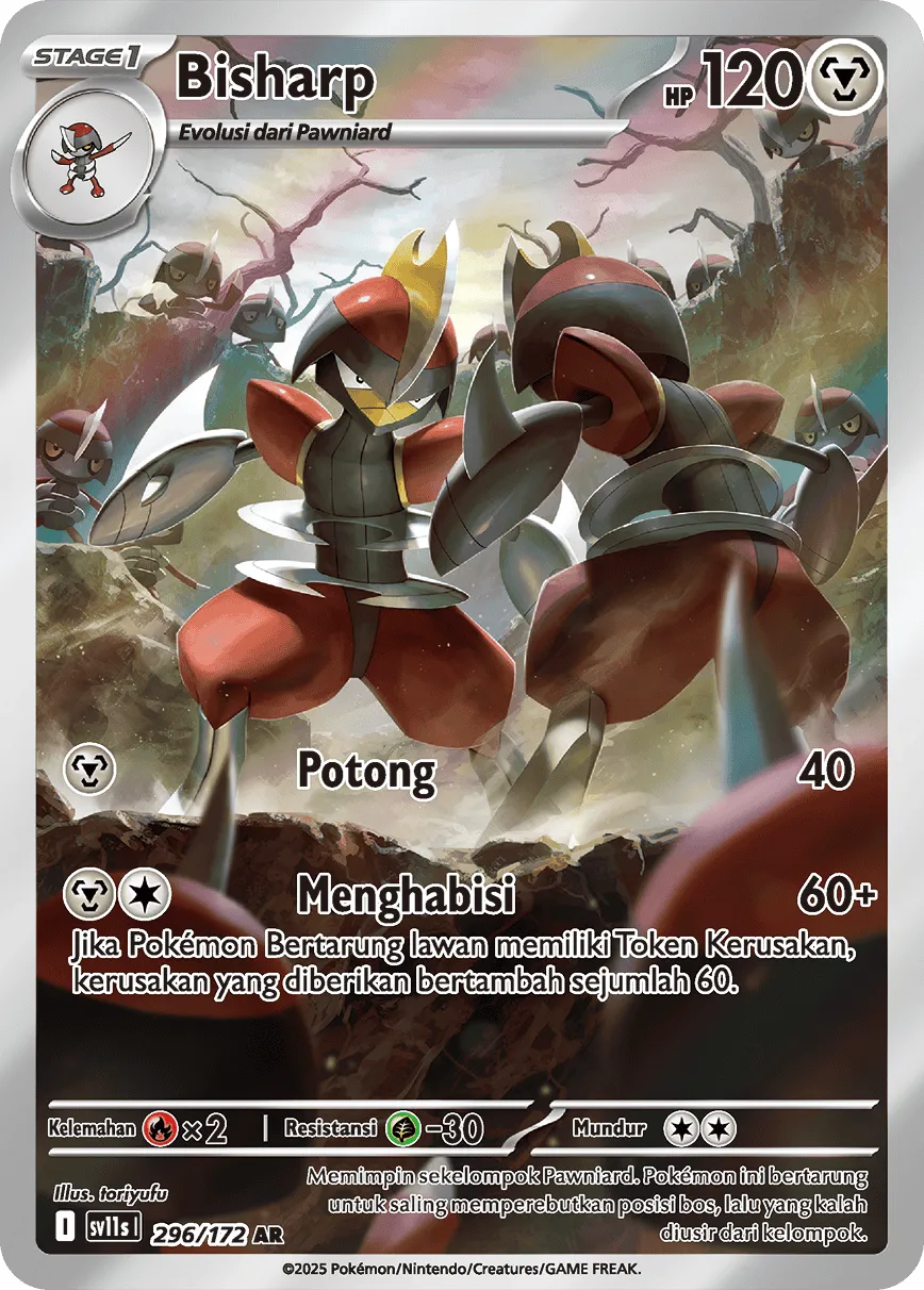 Bisharp 296 — Black And White (Indonesian Pokémon TCG card)