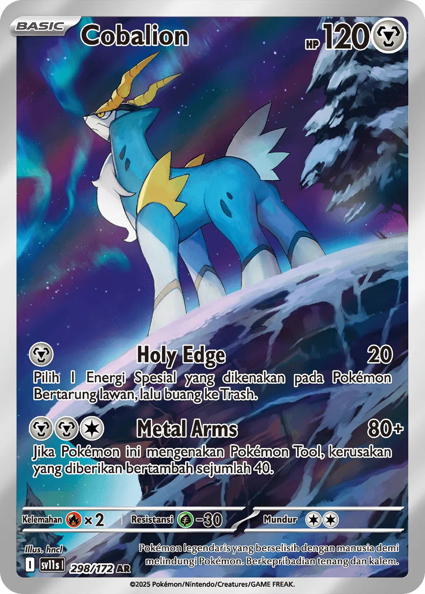 Cobalion 298 — Black And White (Indonesian Pokémon TCG card)