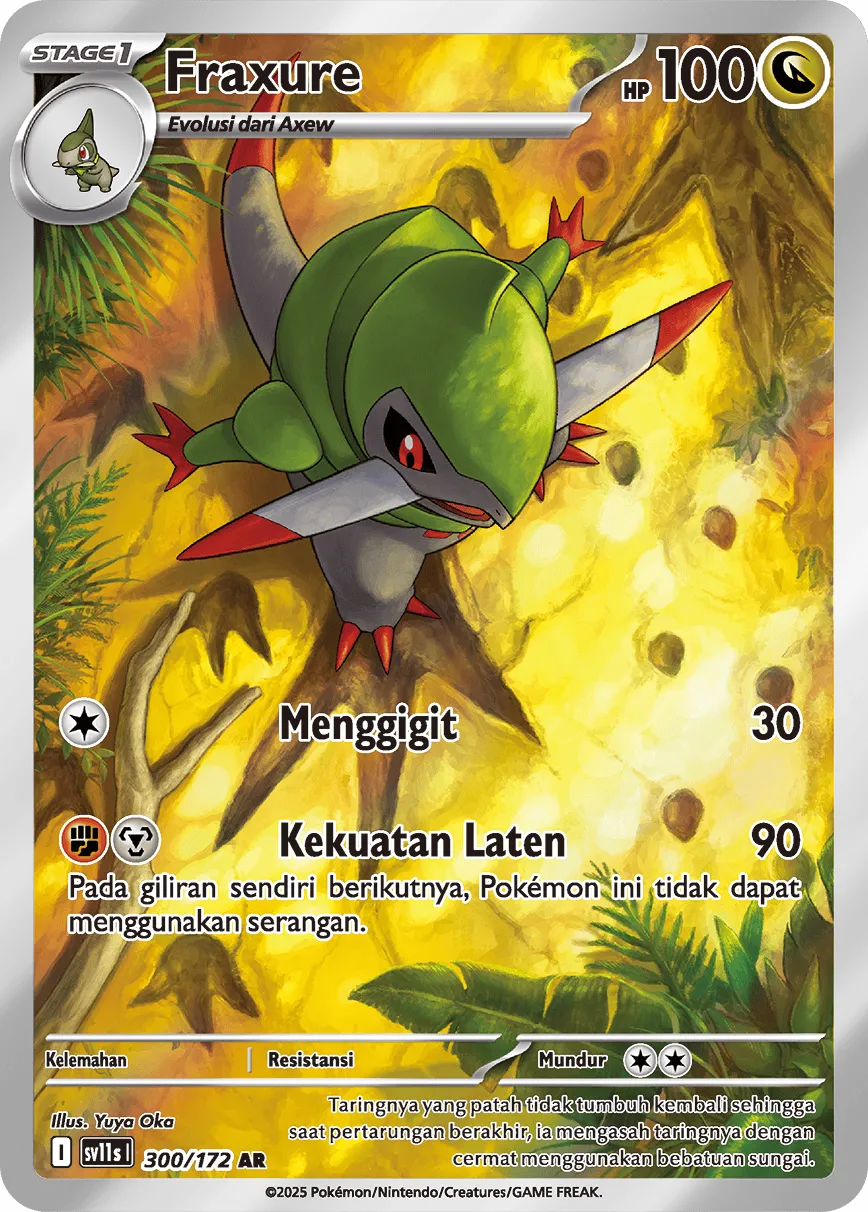 Fraxure 300 — Black And White (Indonesian Pokémon TCG card)