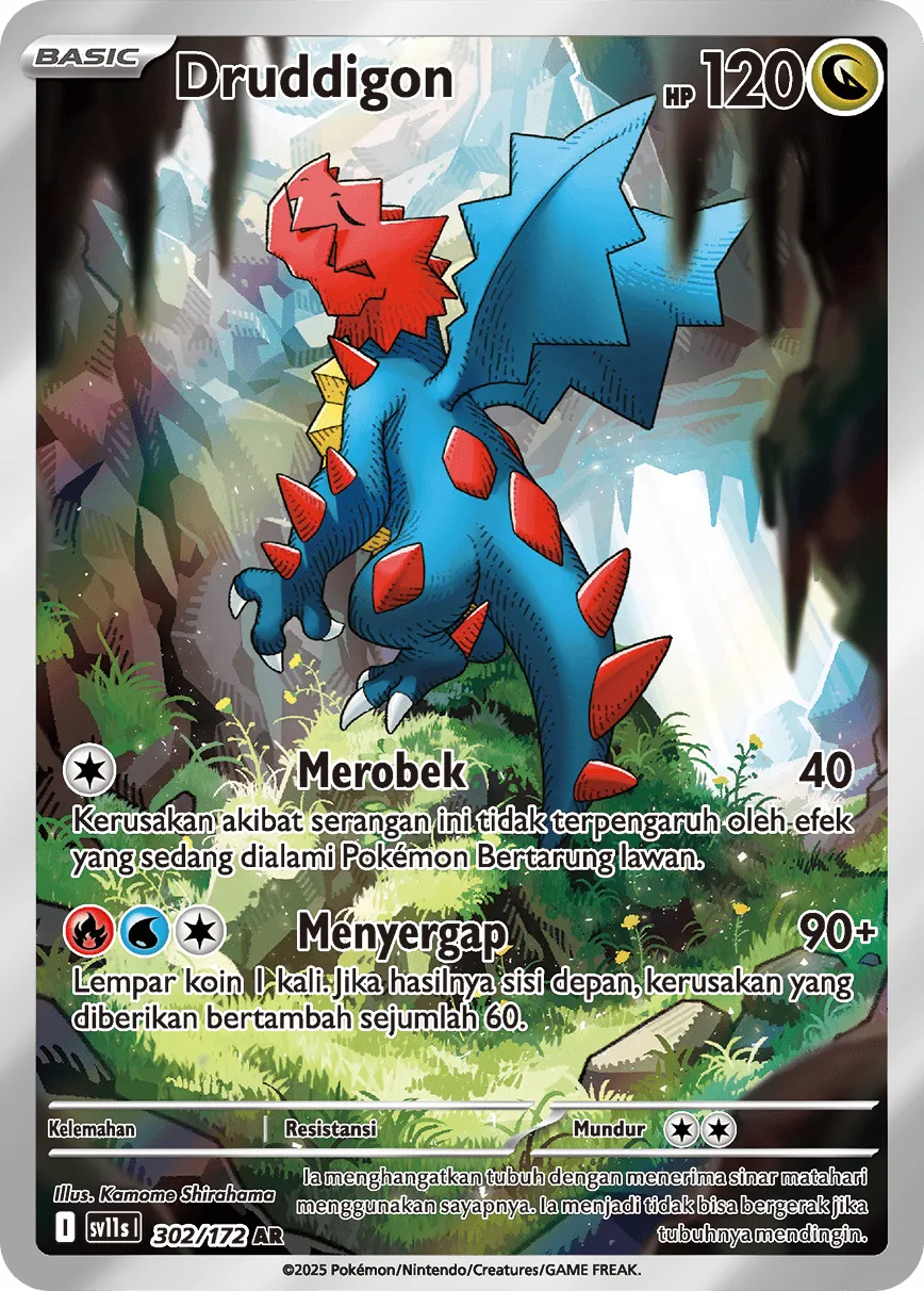 Druddigon 302 — Black And White (Indonesian Pokémon TCG card)